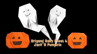 Latest easy Paper Ghost & pumpkin Tutorial- Origami for Beginners- Easy Halloween craft for kids