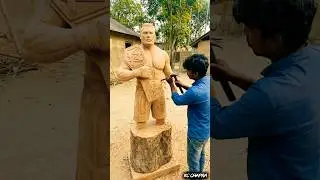 Wooden Statue of Brock Lesnar | Amazing Wood Carving Art #brocklesnar