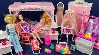 8 Minutes Satisfying with Unboxing Cute Princess Bed Playset,Clothes Dress-up Toys Set Review ASMR