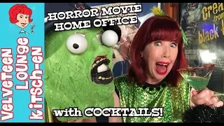 Spooky Tequila Cocktails & Cheese Ball In Our Horror Movie Home Office
