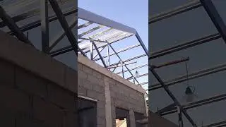Roof steel truss installed #outsideview #shortsvideo #steel #trusses #trendingshorts