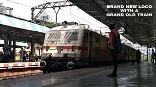 LOW ANGLE shot of IMPERIAL MAIL skipping Mulund with a BRAND NEW Gomoh WAP 7 | INDIAN RAILWAYS