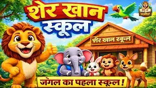 जंगल का पहला स्कूल | Sher Khan School 🦁📚 # sheru bna school ka menejar 🦁 # sheru ki kahaniya 