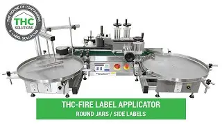 THC Fire Round Jars label applicator