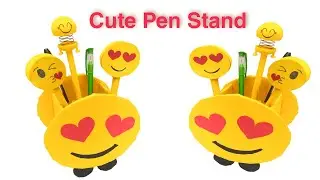 DIY Craft Video ||  Emoji Pan Stand || Cute Paper Pen Stand || How to make Emoji Paper Pan Stand