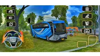 Bus 4x4 village mud road off' road driving game play realcargo with steering wheel game play #bussid