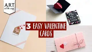 3 Easy Valentine Cards | Valentine's day craft ideas | DIY Greeting Card