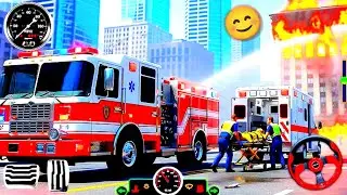 Realistic Firefighter Rescue Simulator 3D - Us Emergency FireTruck Driving | Android Gameplay 