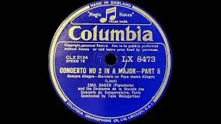 Sauer and Weingartner play Liszt Piano Concerto No. 2 (1938)