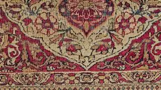 19th Century Persian Kerman Lavar Rug in Ivory, Red, Blue, The Persian Knot Gallery, SKU: 1913