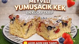 🧁 Kıtır Kıtır Kırmızı Meyveli Kek | Adım Adım Kolay Kek Tarifi