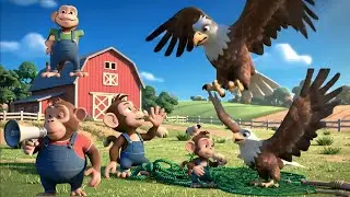 Monkey Power Vs Eagle Power Kaun Jeetega -Cartoon -Video 