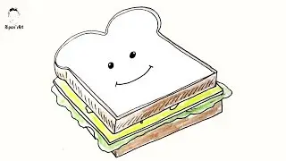 How To Draw a Cartoon Sandwich easy| Sandwich Food Draw Tutorial.Ripon's art