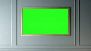 The Wall With a Picture Of a TV Green Screen Alpha - Chroma Key - No Copyright