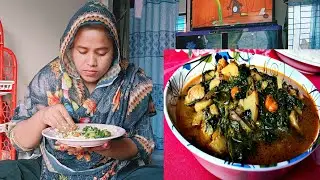চিংড়ি মাছ দিয়ে পালং শাকের ঝোল #cooking #food #recipe 