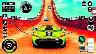 Mega ramp car jumping simulator game play gaming car