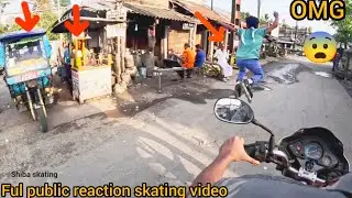 Shiba skating lover # and full public reaction 😱😨 # video 📷# fastest long jump 🦘# High road 🛣️#