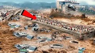 INDIA Natural Disaster! Dams Break, Rivers Spill  New Delhi, Houses & Cars Destroyed
