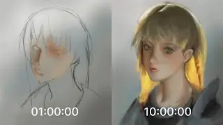 Копирую digital artist'ов 10 часов в сутки. День 1