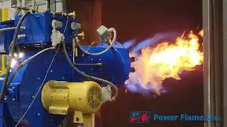 Power Flame EVO150 burner in fire test.