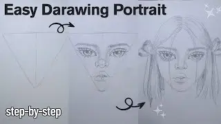 Easy Portrait Drawing with Triangle Form ✏️ | Step-by-Step Tutorial for Beginners