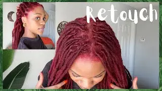 How to: Color Retouch on Locs | Clairol lightest blonde, Adore Intense red