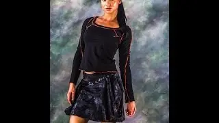 Ellie Mei Women's Fashion Cotton Tie -Dye Ruffled Mini Skirt. Photo Shoot With Model