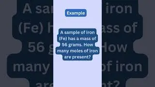 Chemistry Explained: Number of moles (calculation) #shorts #chemistry