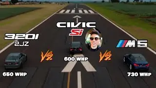 CIVIC SI VI PARREIRA VS BMW 320 2JZ VS BMW M5 MAIS FORTE DO BRASIL | DRAG RACING