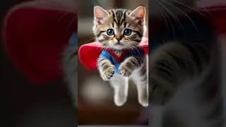 I am Supper man 😂 papa #catvideos #cat #funny