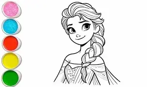 Beautiful Elsa Drawing for Kids, Painting & Coloring for Kids | Let's Draw Together