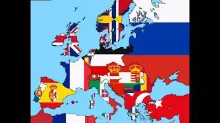Flags of Europe from 1800 to 2016