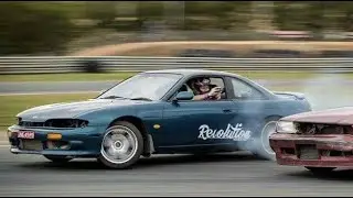 In Car S14 240sx Silvia Low Power Drifting SR20DET T28 250whp at a Goulburn racetrack