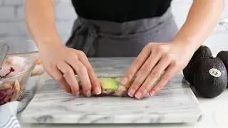 Spicy Sesame California Avocado Summer Rolls with Cabbage and Shrimp