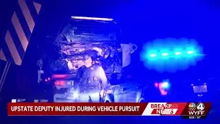 Upstate deputy injured in crash following vehicle pursuit