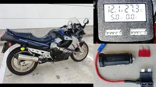 Como poner toma mechero USB🔋 para GPS a una moto y que funcione con llave🔑 Suzuki GSX 750 F / Katana