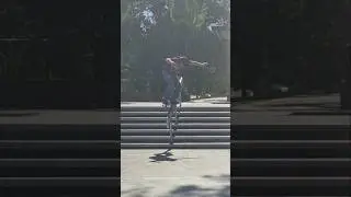 Backside 50-50 To Backside Feeble Down The 7 Stair Set At Adelaide City Skatepark - Brandon Hanson.