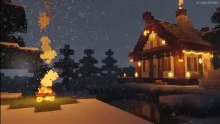 ❄️ Minecraft Winter Cabin ☕ | 8 Hours of Cozy Music for Study, Relax & Sleep