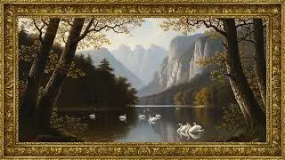 Turn Your TV Into Art 🦢 | Classical Swan Lake Landscape in 4K | Elegant Gold Frame Ambient Art