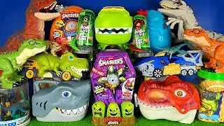 Jurassic World Unboxing Review Asmr Dinosaur Heads Collection Zuru Smashers Dino Egg Surprises