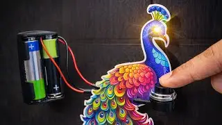 Peacock LED Decoration Using 2 Pencil Cells | DIY Science & Decoration Project 💡🦚