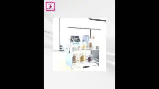 DBR Modular Kitchen Storage Rack Lift Basket Elevator Pull Down Two Tier Shelf Unit For Cabinet W...