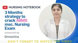 Three month strategy  crack AIIMS M.sc Nursing entrance AIIMS #viralvideo #youtube #exampreparation 