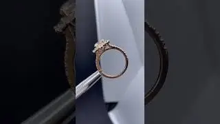 Round Moissanite Snowflake Halo Engagement Ring.