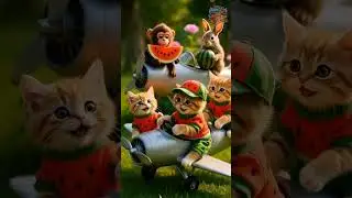 cat train#cat #billi #cartoon #kitten #pets #ytshorts #shortsfeed #train#monkey #rabbit#cute