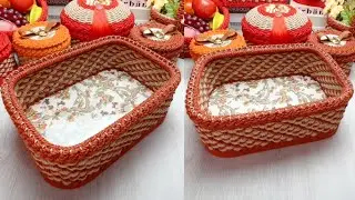 DIY New Craft Ideas Tutorial PVC Board Storage Box | Hand Woven Hemp Rope To Making Fruit Basket 