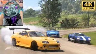 Toyota Supra MK4 DRIFT Build DESTROYS the Goliath Race! Forza Horizon 5 | Steering Wheel