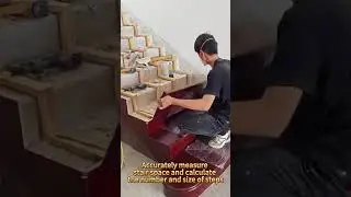 Wooden staircase laying steps