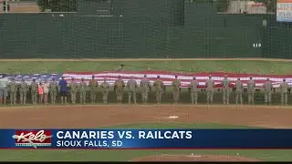 Canaries move into first place with win over Railcats