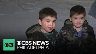 In Delaware County, kids are enjoying the snow and excited to be off school Monday